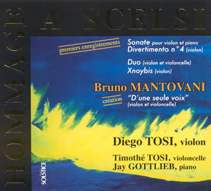 Scelsi - Sonate Pour Violon Et Piano; Divertimento No. 4; Duo; Xnoybis / Mant...